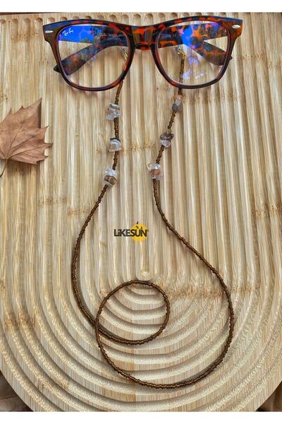 LiKESUN Kadın Doğaltaş Koleksiyonu Sitrin Taşı Gözlük Ipi Gözlük Aksesuarı