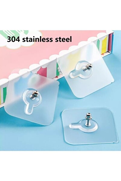 Genel Markalar Aveo 2 Adet Süper Güçlü Çerçeve Askısı Pin Delgisiz Vidalı Tırnak Kanca Yapışkanlı Raf Tutucu Askı