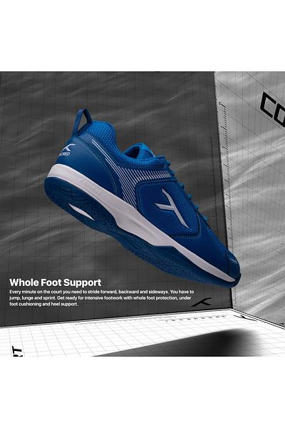 Hundred Court Star Non-marking Professional Badminton Shoes For Men (BLUE/WHITE, EU 43/UK 9/US 10)