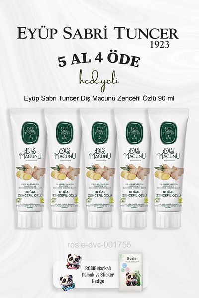 Eyüp Sabri Tuncer Rosie Cotton Toothpaste - 90 Ml, Buy 5 and Pay 4