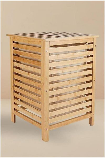 STOREMAX سلة غسيل باللون البني القذر من الخيزران من URZ - تصميم مستطيل H/1 C1-1-289