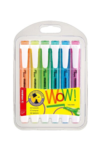 Stabilo Pack Of 6 Swing Cool Highlighter