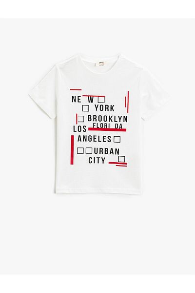 Koton Boy's Off White T-shirt 2YKB16271OK