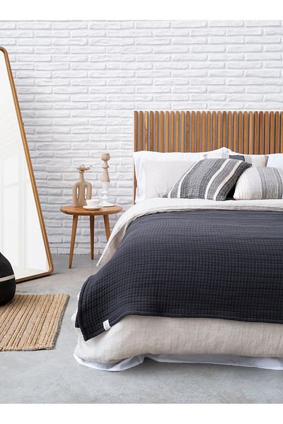 Barine Vega Anthracite Cotton Bedspread - 240X260