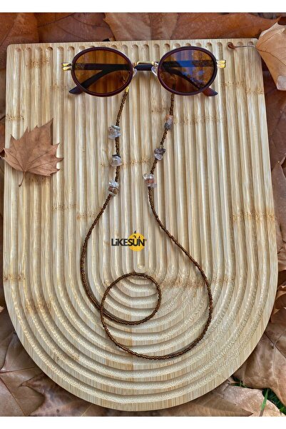 LiKESUN Kadın Doğaltaş Koleksiyonu Sitrin Taşı Gözlük Ipi Gözlük Aksesuarı