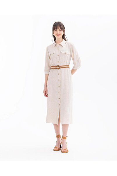 SEÇİL YENİ SEÇİL KADIN DÜĞMELİ KEMER DETAYLI ELBİSE 10002411310013