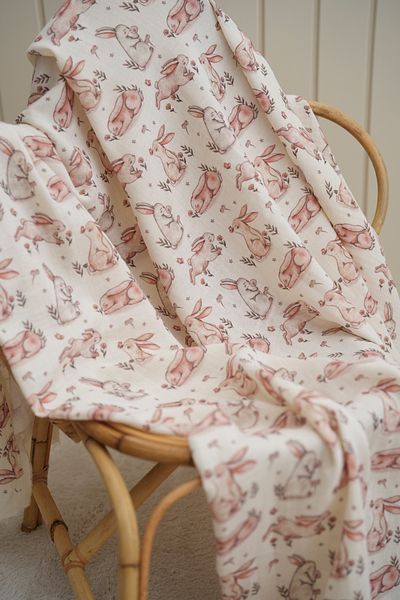 Tuğba Kuğu Spring Rabbit Printed Muslin Fabric