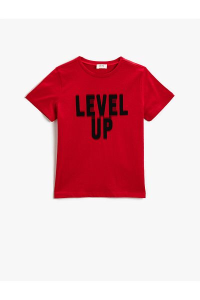 Koton Boy's Slogan Printed Red T-Shirt 2ykb16253ok
