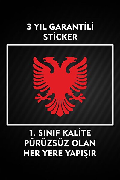 3M Arnavutluk Bayrağı Sticker  Arnavutluk Bayrağı Etiket