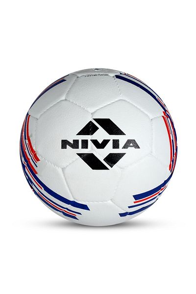 Nivia France Country Colour Football | White/navy/red | Size 3 | Rubber Moulded | Practice Ball