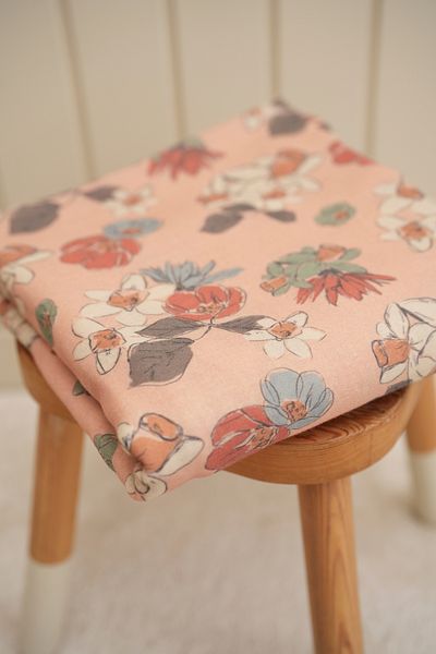 Tuğba Kuğu Boho Floral Printed Muslin Fabric
