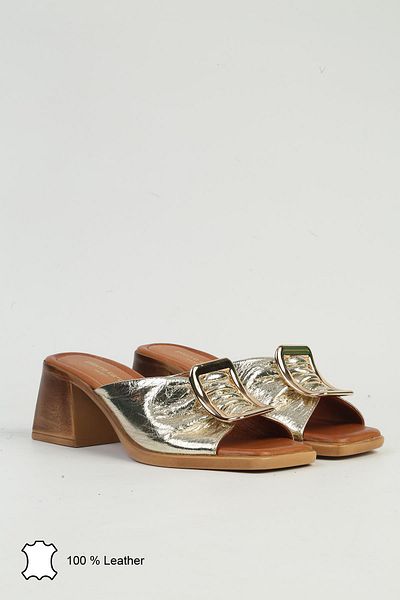 Pierre Cardin Gold Women's Leather Slippers - Pck-5031