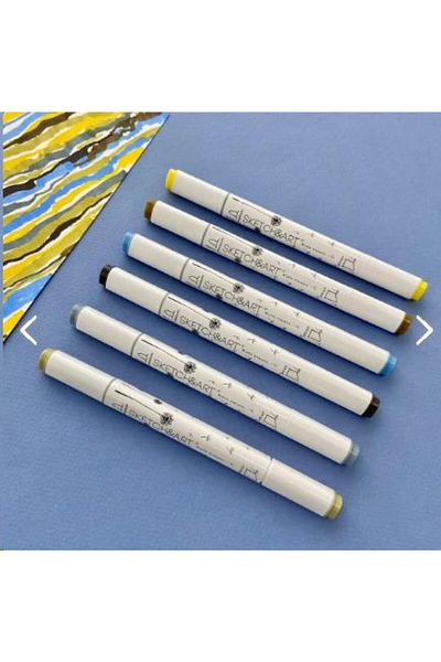 Bruno Visconti sketch & Art" Double Sided Marker Pen 6 Colors-architecture