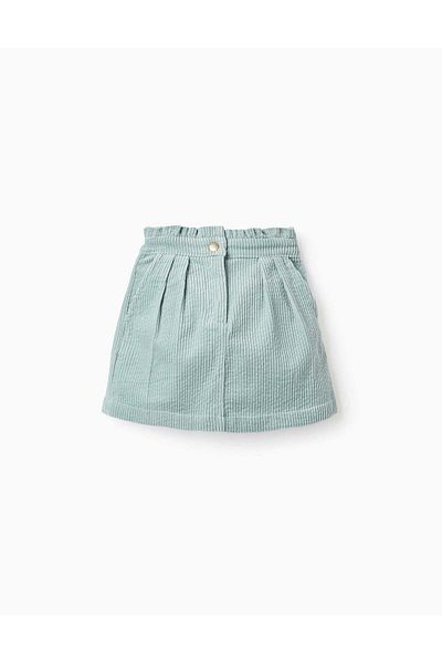 Ziddy MINI CORDUROY SKIRT FOR GIRLS AQUA GREEN