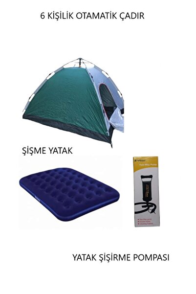 Zey Camping Zeycamping 6 kişilik otamatik çadır kamp orman dağcı balık ve kar...