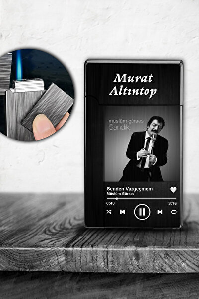 İŞTE BU Kişiye Özel İsimli Gazlı Rüzgar Geçirmez Çakmak Müslüm Gürses Şarkı Baskılı