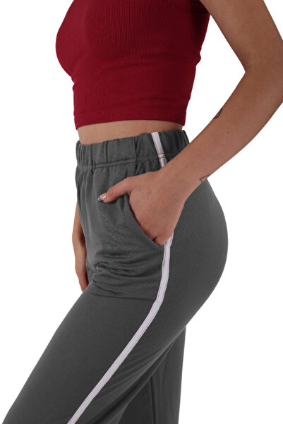 ASN concept Kadın Gri Yanı Şeritli Eşofman Altı