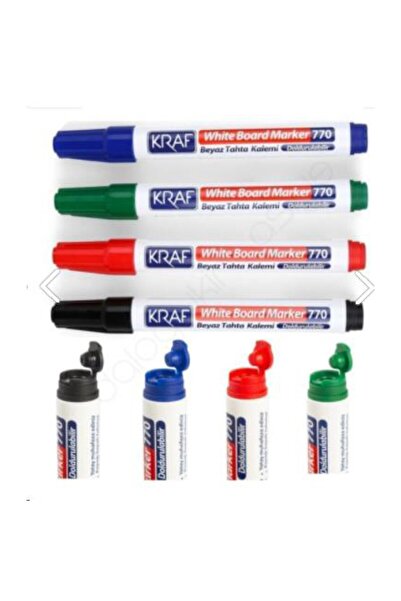 KRAF BEYAZ TAHTA KALEMİ DOLDURULABİLİR 770-4 4 LÜ