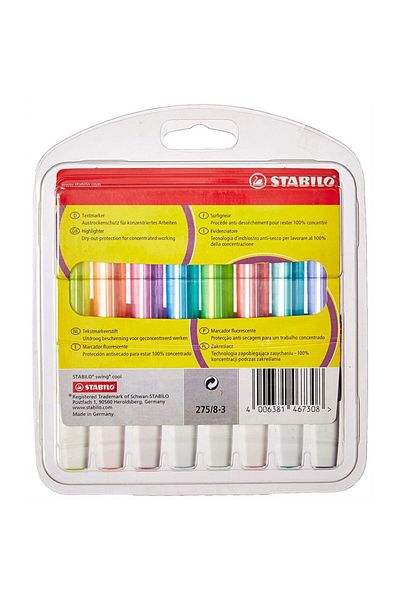 Stabilo Swing Cool 8-Piece Highlighter Set - 275/8
