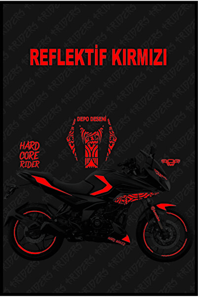TRİDERS Bajaj Pulsar F250  Sticker Seti REFLEKTÖRLÜ KIRMIZI