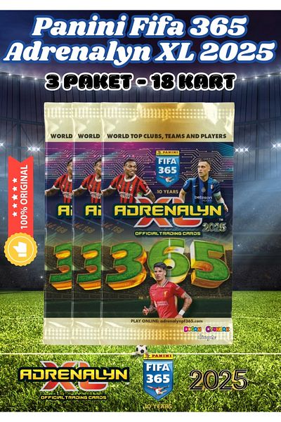 Doğan Oyuncak Dünyası Panini Fifa 365 Adrenalyn XL 2025 Player Card - 3 Pack Trading Footballer Cards
