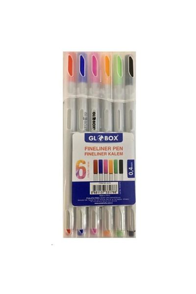 Globox 3176 Model 6-Piece Fineliner Pen Box