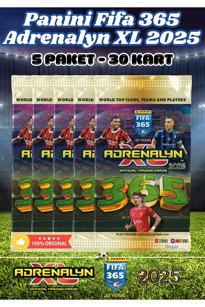 Doğan Oyuncak Dünyası Panini Fifa 365 Adrenalyn XL 2025 Player Card - 5 Pack Trading Footballer Cards