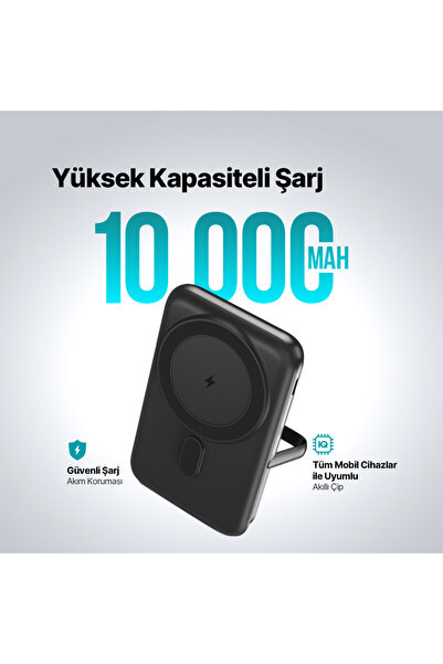 Ttec ReCharger Pro M LCD 10.000mAh MagSafe Uyumlu PD 20W Stantlı Kablosuz Taşınabilir Hızlı Şarj Aleti