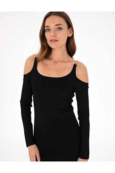 Pierre Cardin أسود Ex. فستان محبوك بقصة ضيقة 50290603 -VR046