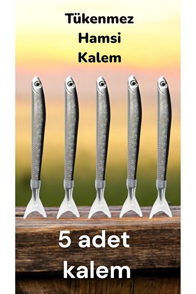 Kiri Tükenmez hamsi kalem gümüş renk 5 adet