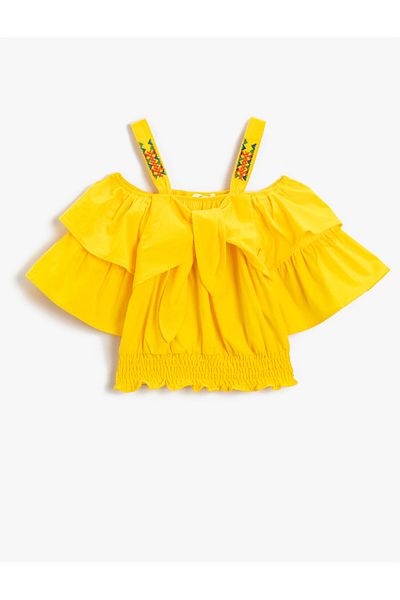 Koton Embroidered Off-the-Shoulder Blouse Cotton