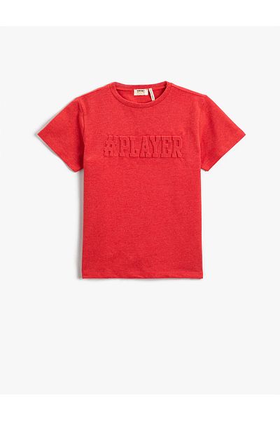 Koton Short Sleeve Slogan Printed T-Shirt