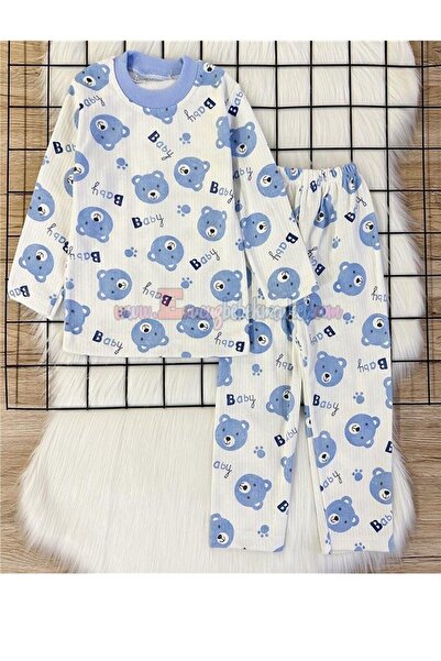BEBENAZ Blue Color Teddy Bear Print Baby Boy Pajamas Set