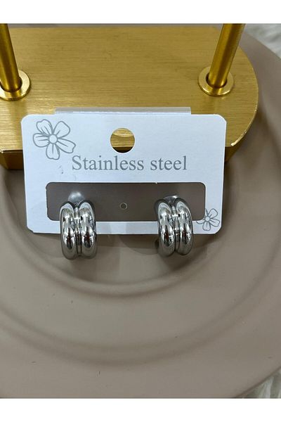 YASİN TOPÇU Steel Silver Earrings