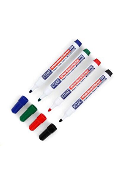 KRAF BEYAZ TAHTA KALEMİ DOLDURULABİLİR 770-4 4 LÜ