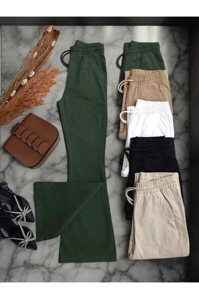 TCN ŞAHİN BELİ LASTİKLİ BAĞCIKLI İSPANYOL GABARDİN PANTOLON 6045