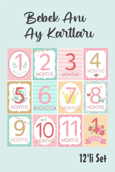 neşeli günlerim Card de memorie pentru ședințe foto lunare pentru bebeluși Li...