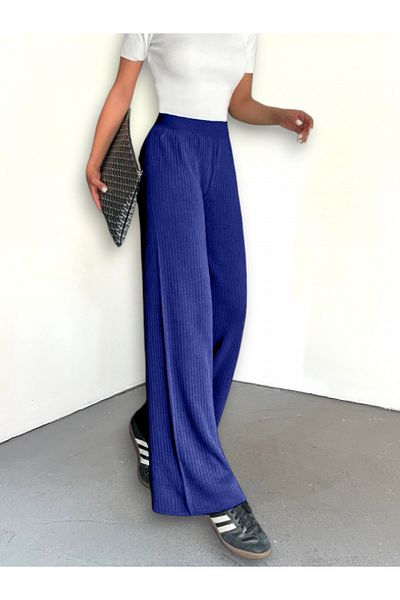 Modamorfo Трикотажни панталони с рипс - Saks Blue