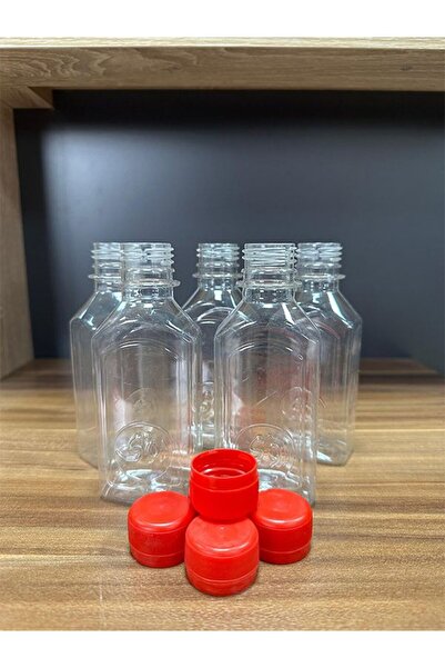 EKBAĞ EKBAĞ 10 ADET 100 ML DETOX, MEYVE SUYU, SPORCU ,DİYET BESLENME BOŞ PET ŞİŞE(KIRMIZI KİLİTLİ KAPAKLI)