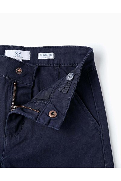 Ziddy CHINO TWILL TROUSERS FOR BOYS 'SLIM FIT' DARK BLUE