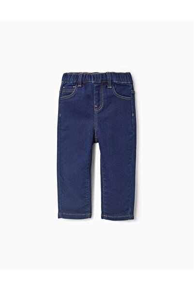 Ziddy DENIM TROUSERS WITH ELASTIC WAIST FOR BABY GIRLS, DARK BLUE