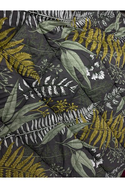 Clasy Satin 100% Cotton Satin Single Quilt Botanica V1 Green