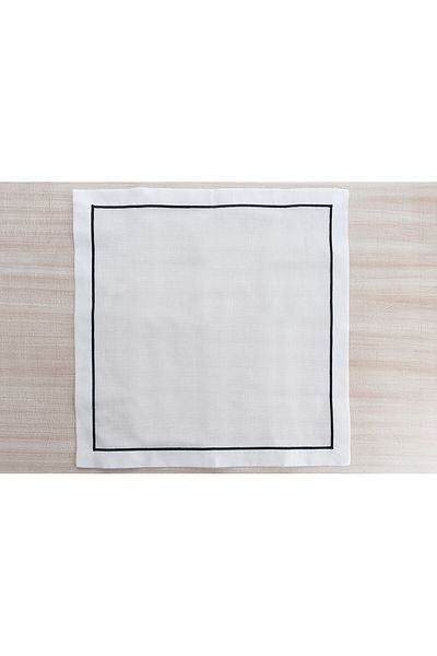 Gül Güler Black Napkin Plain Piccolo - 4 Pack 45*45