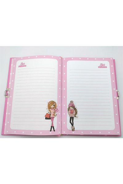 KESKİN COLOR K.color Diary Book Best Friends Locked 14*20 80 Yp Striped