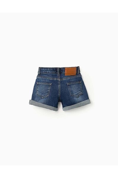 Ziddy DENIM SHORTS FOR GIRLS DARK BLUE