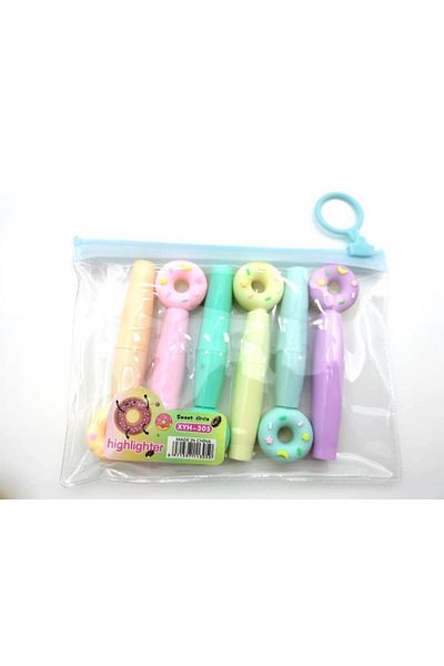 ABC 6-Piece Highlighter Macaron Pen Set - A-305