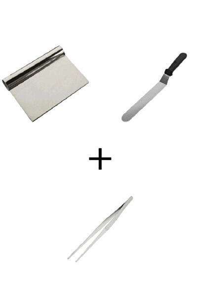 Blue Home Lıght Pasta Sıvama Spatulası + Çelik Spatula Hamur Kazıyıcı+ Master...