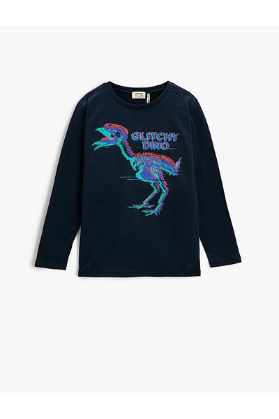 Koton Dinosaur Printed Long Sleeve T-Shirt Cotton