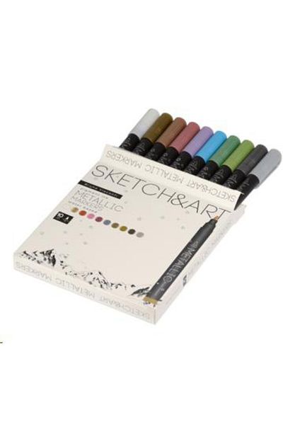 Bruno Visconti sketch & Art" 10-Piece Metallic Color Water-Based Markers