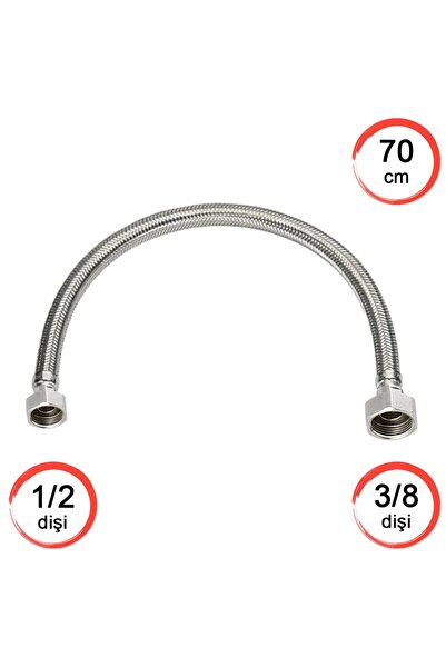 YÜCEL YAPI MARKET 1/2*3/8 Klozet Bağlantı Flexi Dişi-dişi 70 Cm
